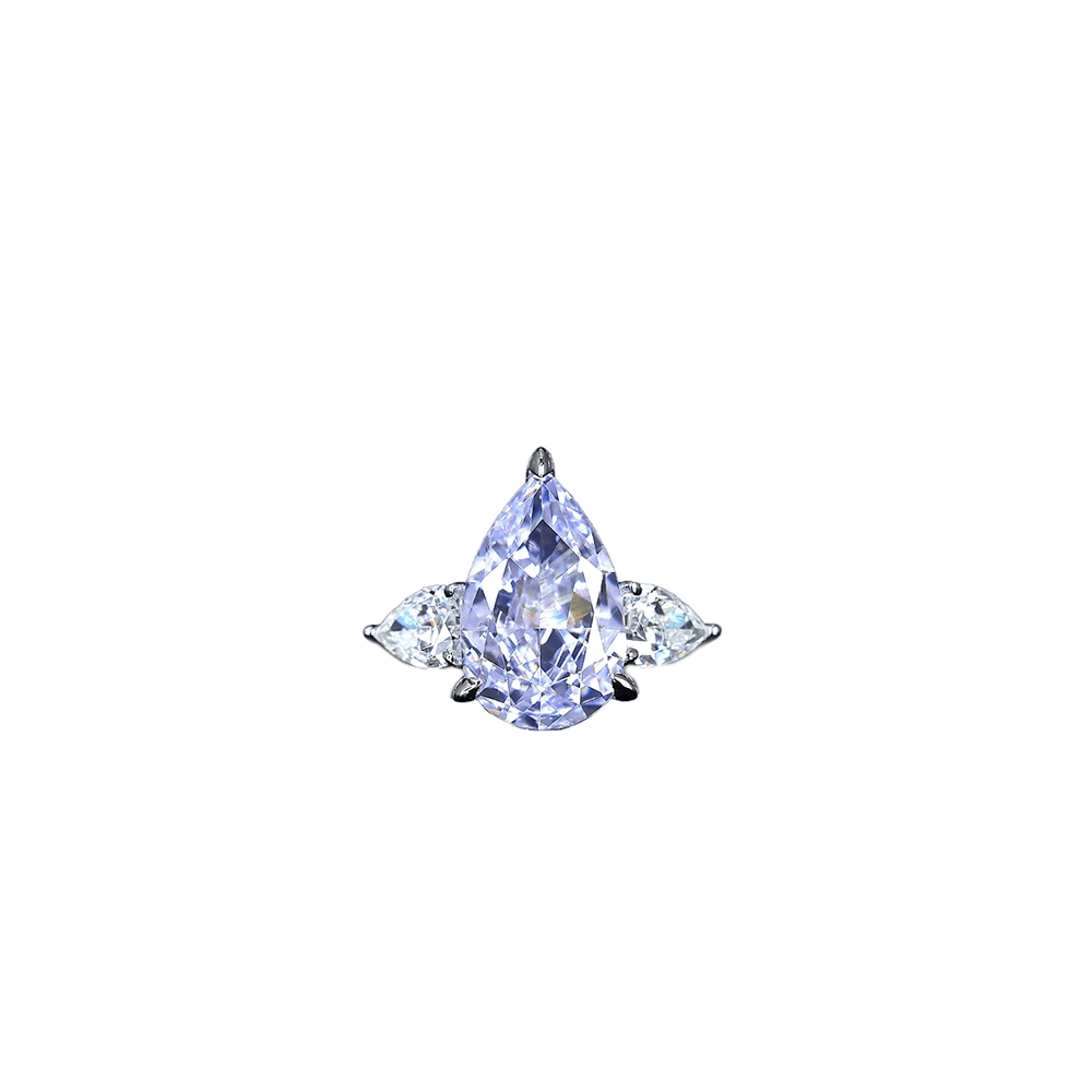 #1105 ラベンダードロップ ファッション氷花リング 12.9ct （925银）