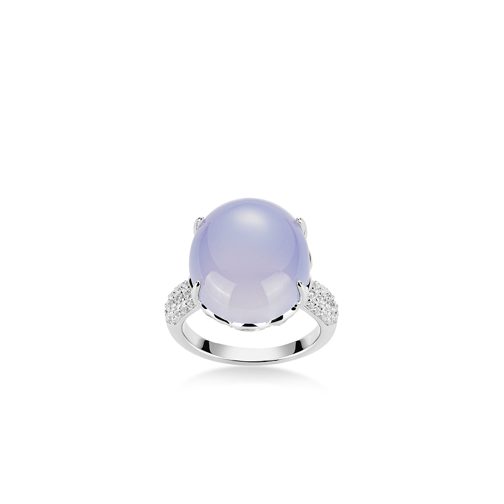 #1491 青いピジョンの卵形石の指輪（925銀）