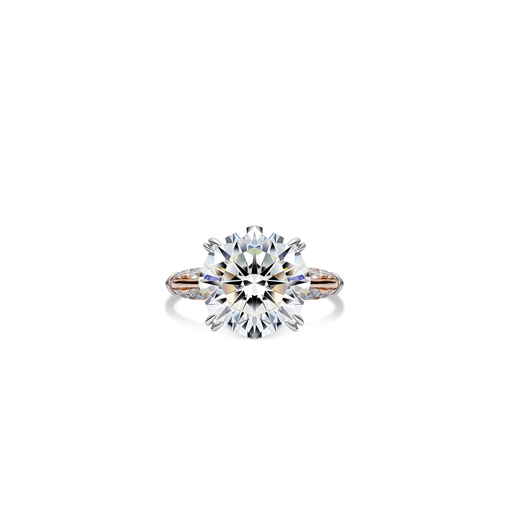 #1356 結婚用クラシックデザイナー風格の白い円方形八爪リング（925銀）