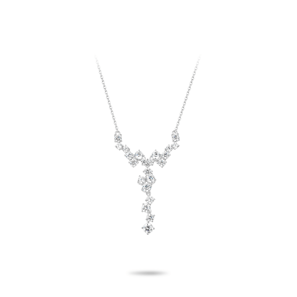 #20988 白いダイヤフルY字ルース ネックレス(925銀)