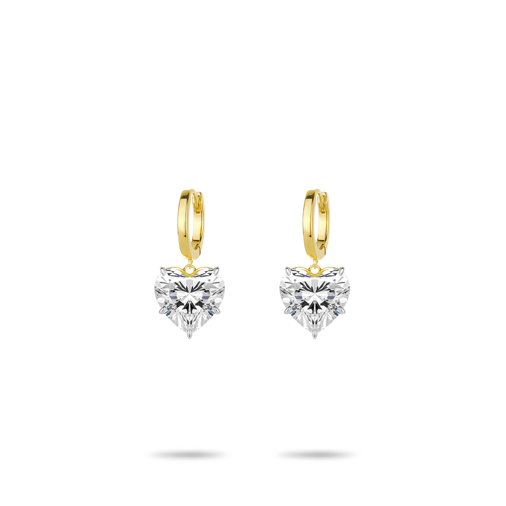 #30213 白いモモの形の金メッキの万能イヤリング 925銀