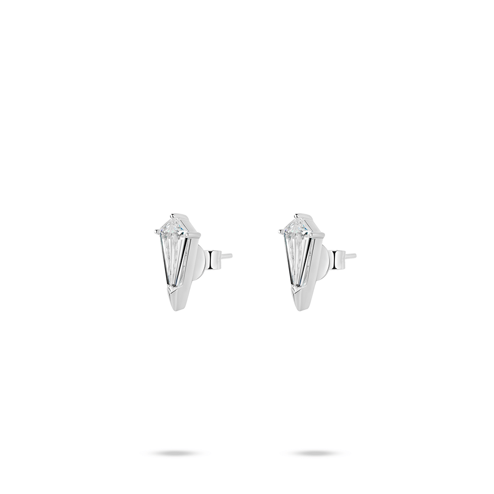 #30551 ホワイトアローフォルムピアス 個性的なデザイン 大人可愛い豪華光沢 オシャレなイヤーアクセサリー（S925）