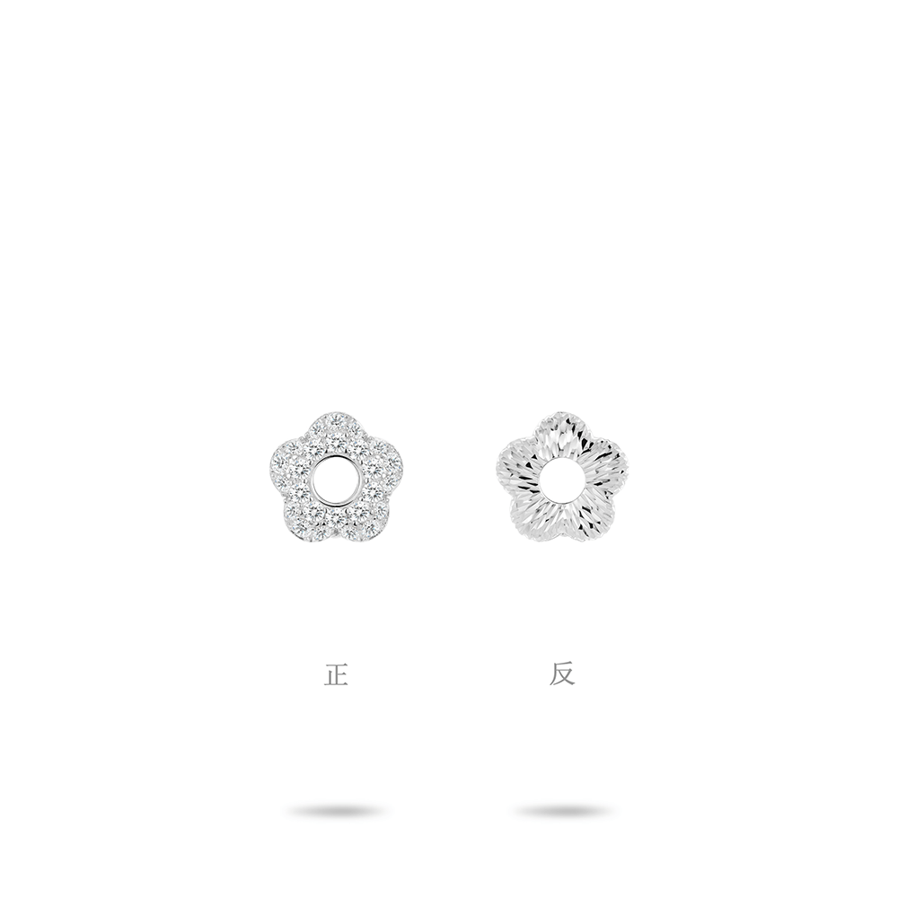 #3577 シルバーの五角形透かしユニバーサルイヤリング(925銀)