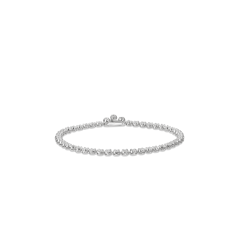 #4036 クラシックフルダイヤモンドブレスレット女性用（925 銀）