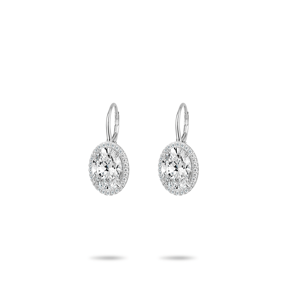 #30309 ホワイトダヴエッグ フルダイヤ 豪華セッティング 万能ピアス（925銀）