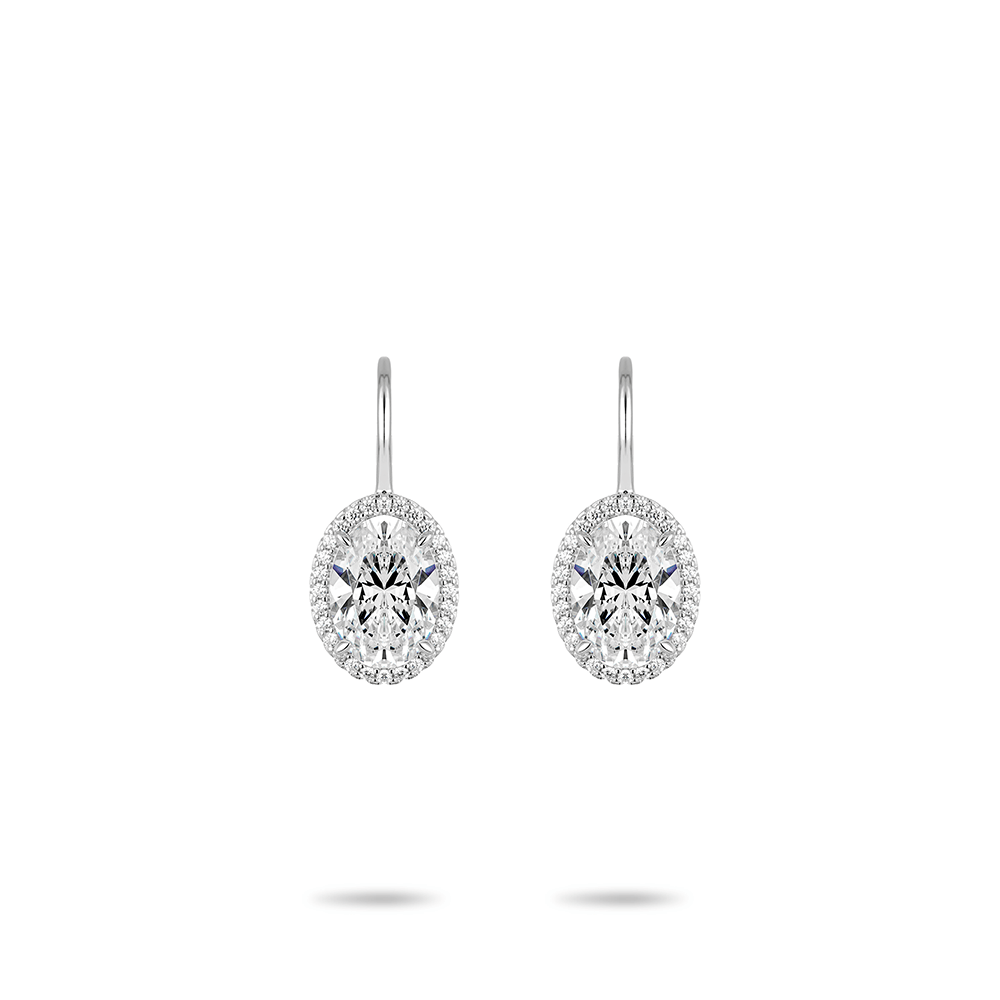 #30309 ホワイトダヴエッグ フルダイヤ 豪華セッティング 万能ピアス（925銀）