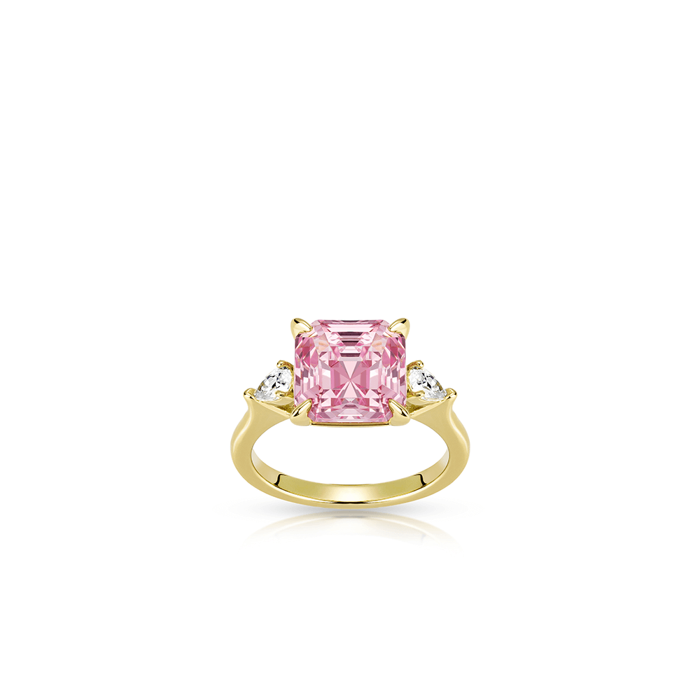 #10429 - ピンクアセットカット万能リング（925 銀）