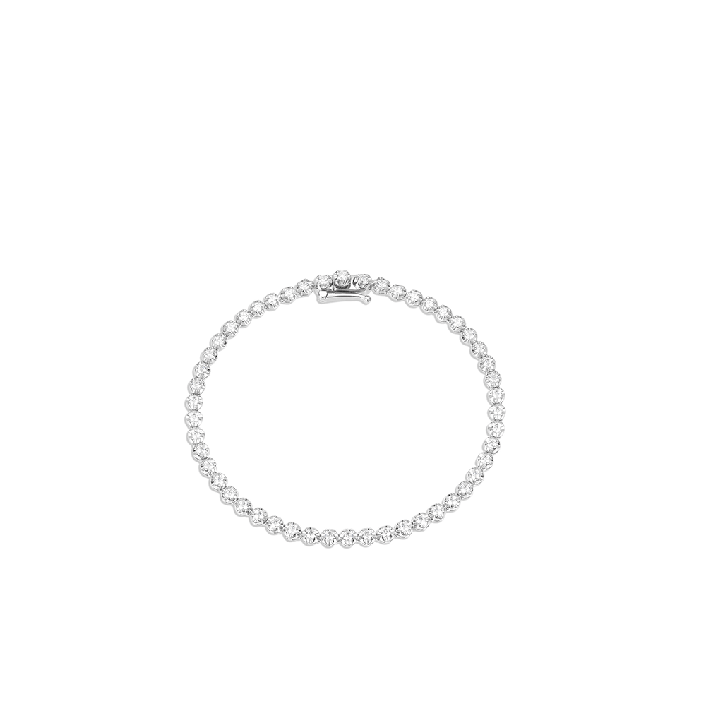 #4036 クラシックフルダイヤモンドブレスレット女性用（925 銀）