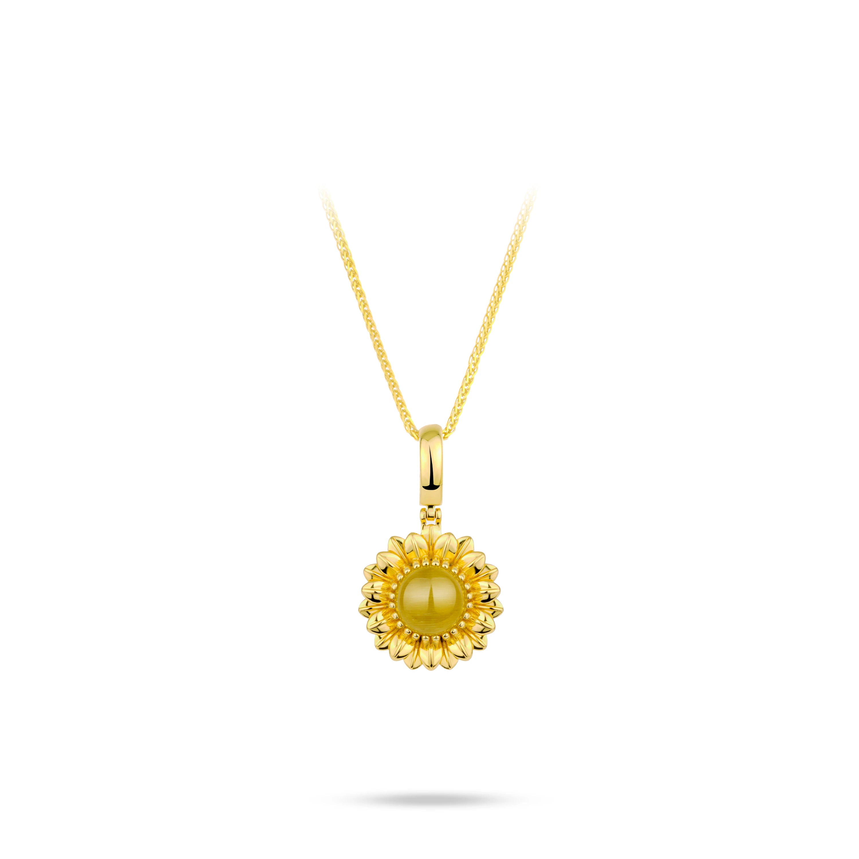 #20390 ゴールド彫刻模様の太陽花型万能ネックレス（925 銀）