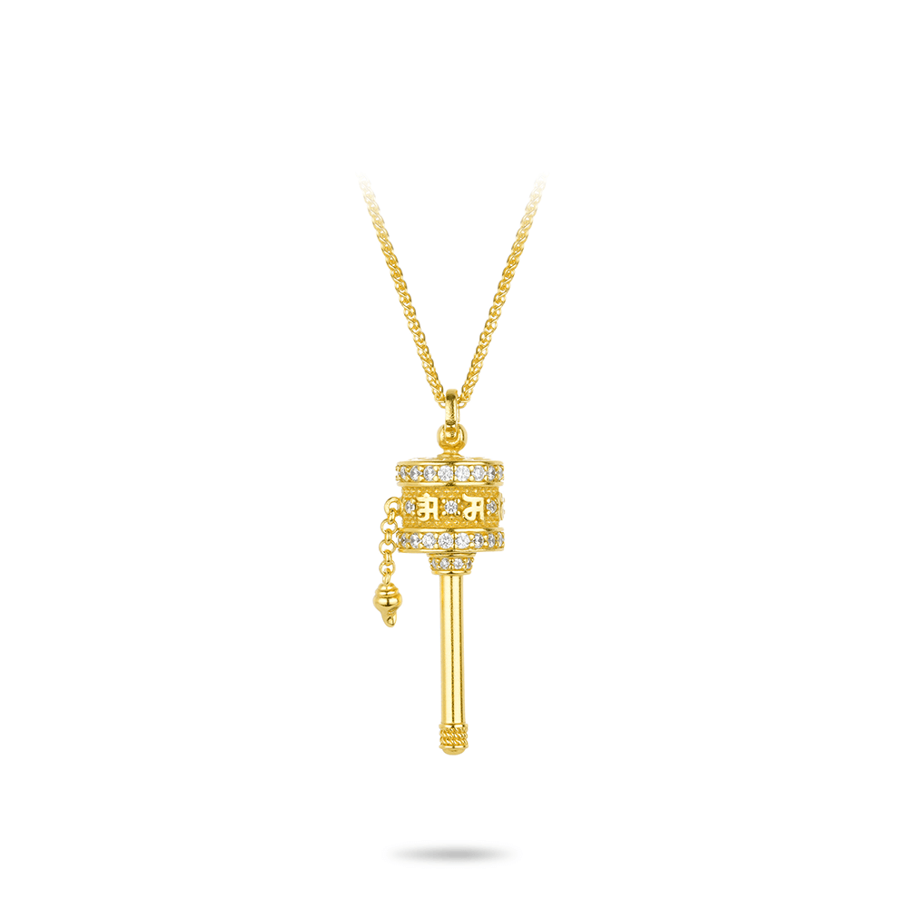 #20783 金色彫刻棒槌バーゲンネックレス（925銀）