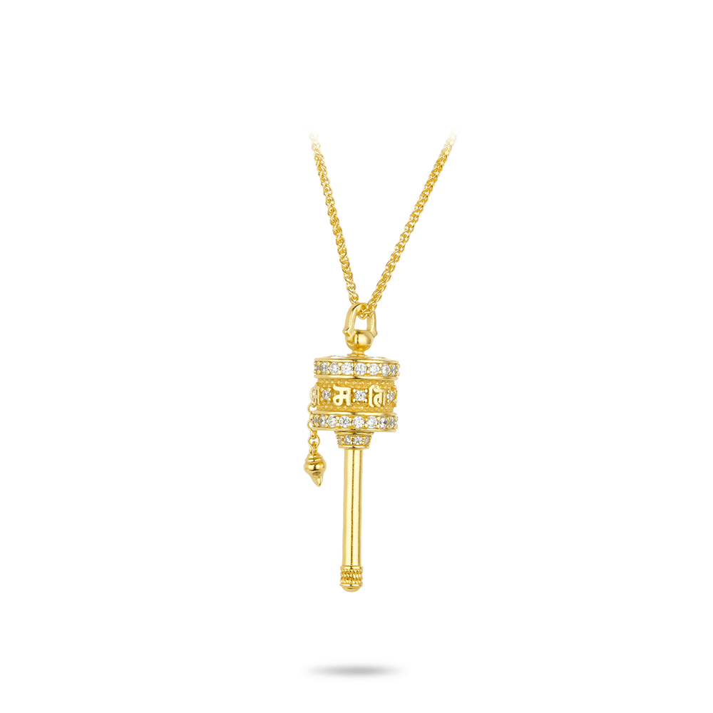 #20783 金色彫刻棒槌バーゲンネックレス（925銀）
