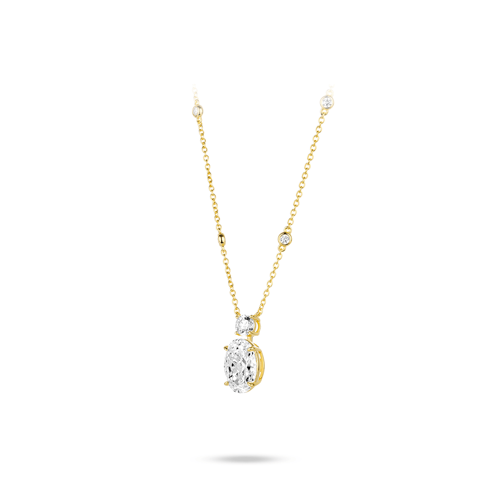 #21401-ホワイト・エッグデザイン シンプルネックレス（シルバー925）