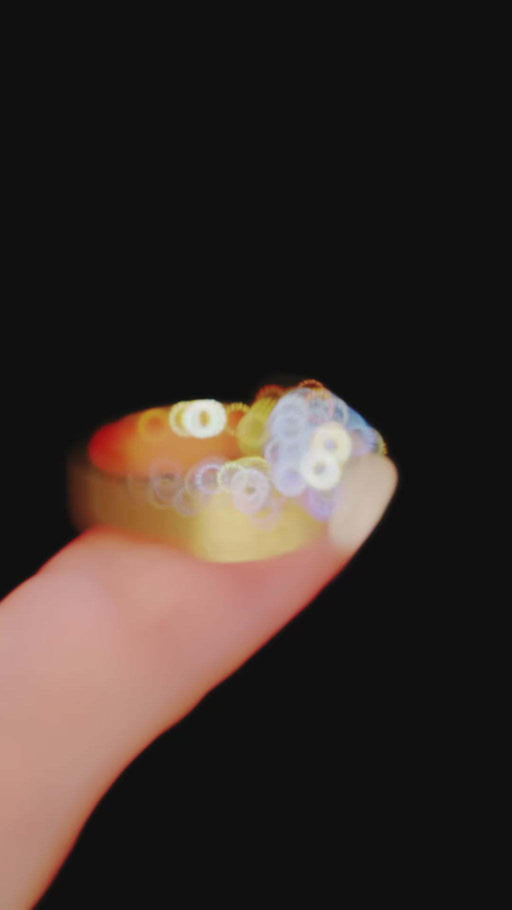 #10061 ブルー スクエアカット フォープロング ブラッシュドワイドリング（925银）
