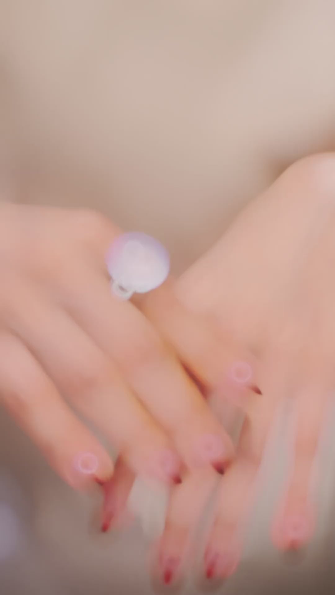 #1491 青いピジョンの卵形石の指輪（925銀）